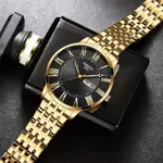  Nibosi 2527 Classic Stainless Steel Analog Fashion Men's Watch – Dial Color: Black Gold, Strap Color: Gold – Thumbnail 5